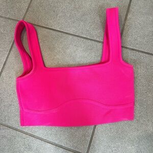 Zara Pink crop top with Wide Straps and Square Neckline
